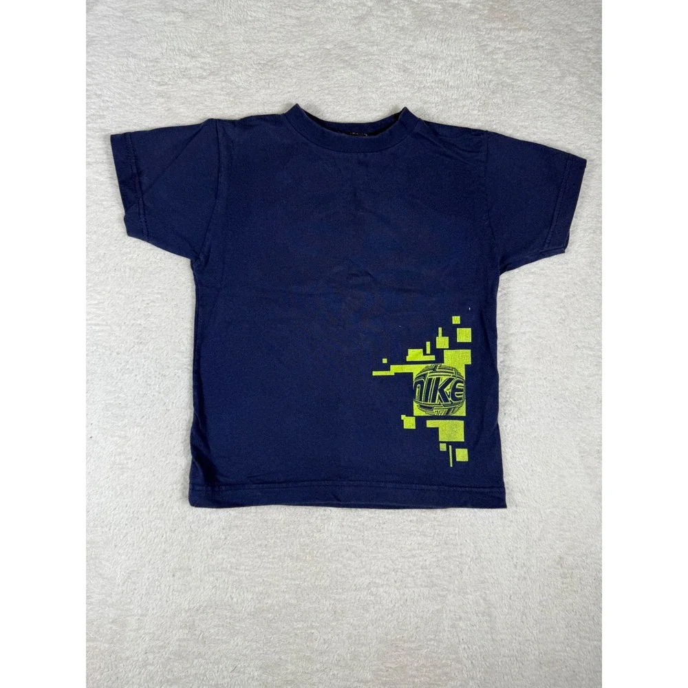 Nike Graphic T-Shirt Kids Size 7 Navy Blue Good Basketball Sporty Tee‎
